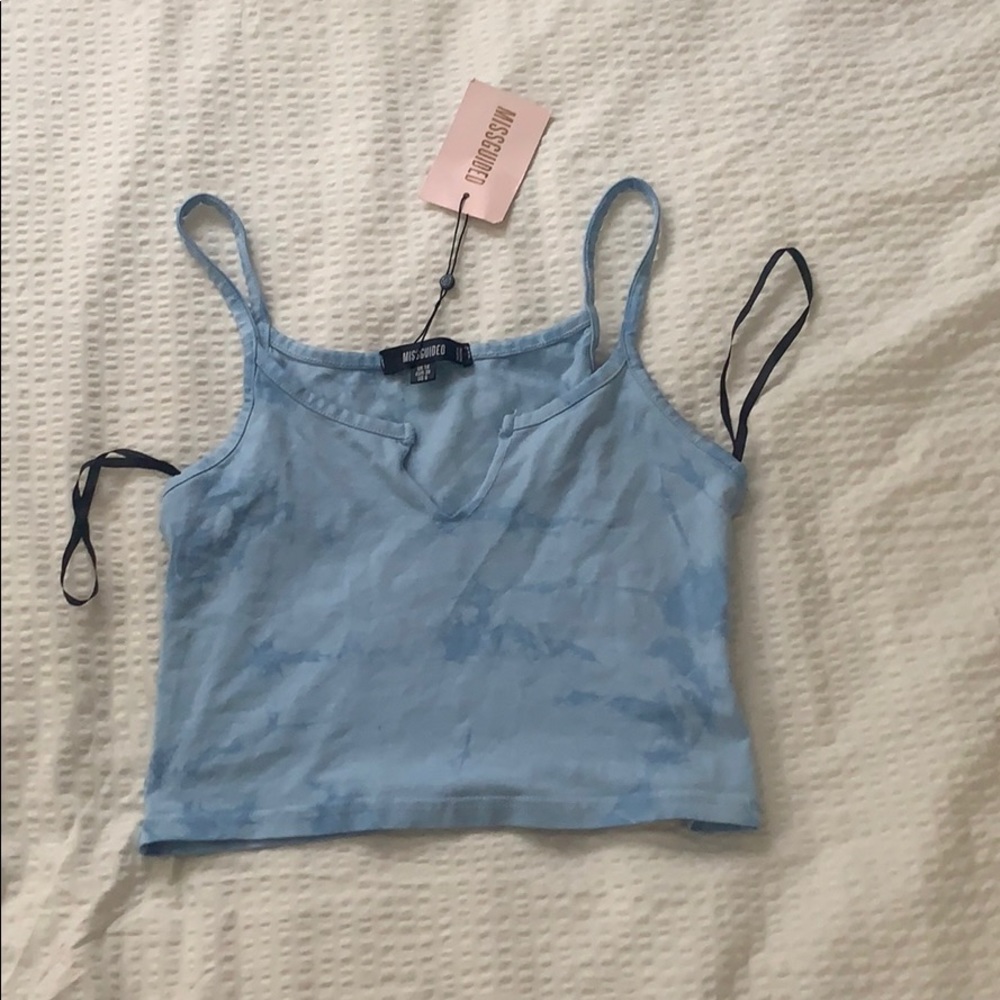 Tie dye blue tank top